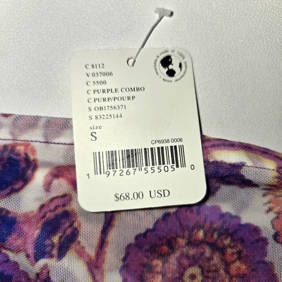 New Free People Taylor Floral Asymmetrical Ruffle Top - Picture 2 of 6